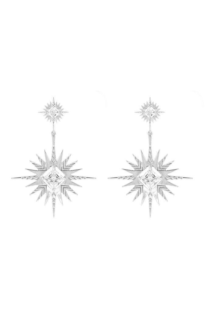 LDK A Dusting of Jewels Solar Earrings- Platinum