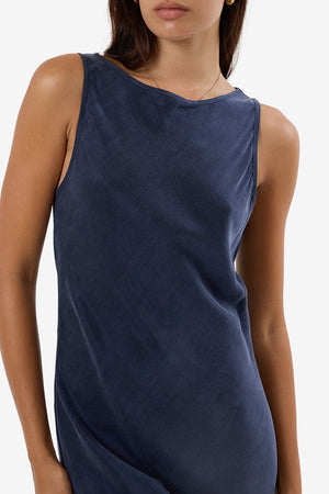 Thrills Indigo Slip Dress Oxford Blue