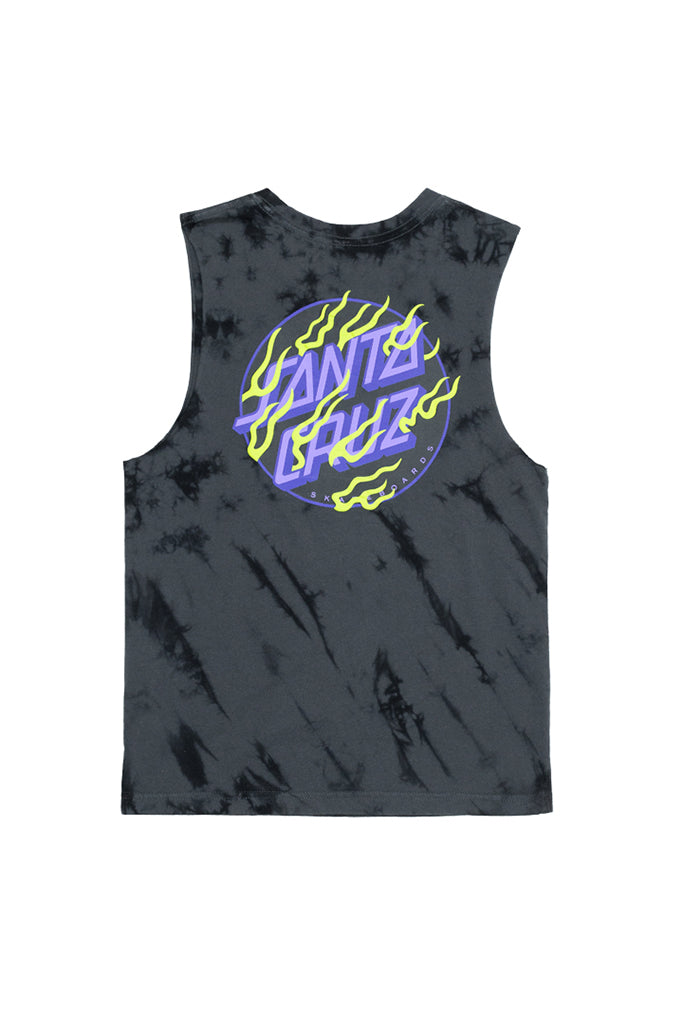 Santa Cruz Inferno Stacked Strip Dot Muscle Black Tie Dye