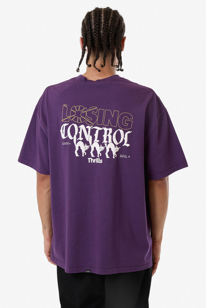 Thrills Losing Control Box Fit Oversize Tee - Purple Penant