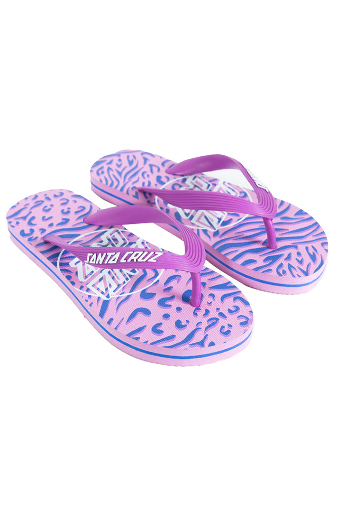 Santa Cruz Opus Dot Zebra Marble All Over Thongs Orchid