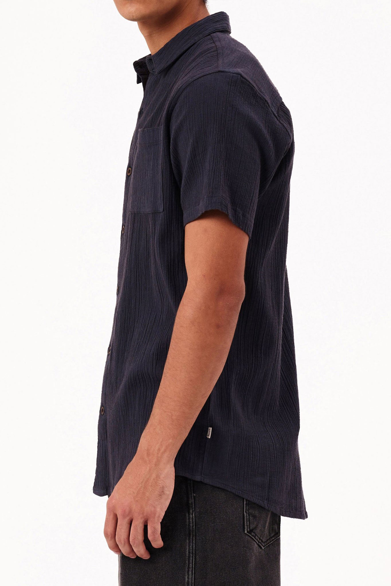 Rollas Bon Crepe Shirt Dark Navy