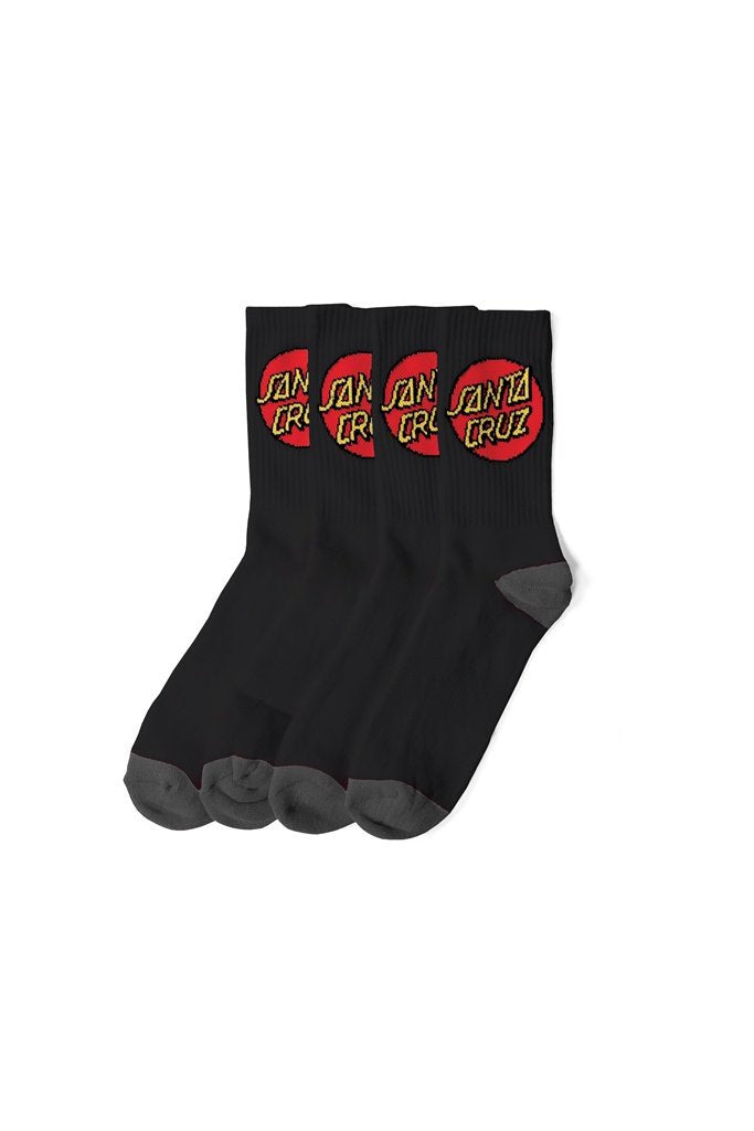 Santa Cruz Classic Dot Sock 4PR Black