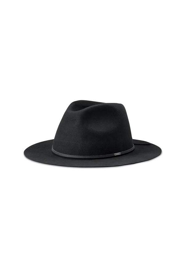 Brixton Wesley Packable Fedora Washed Black