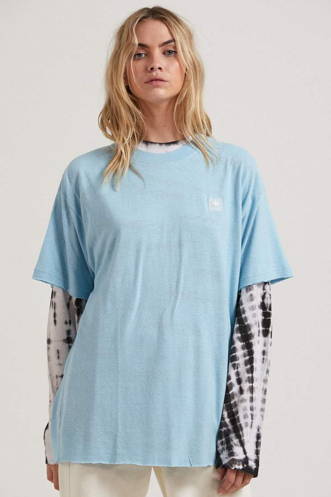 Afends Dixie Hemp Oversized TShirt Sky Blue