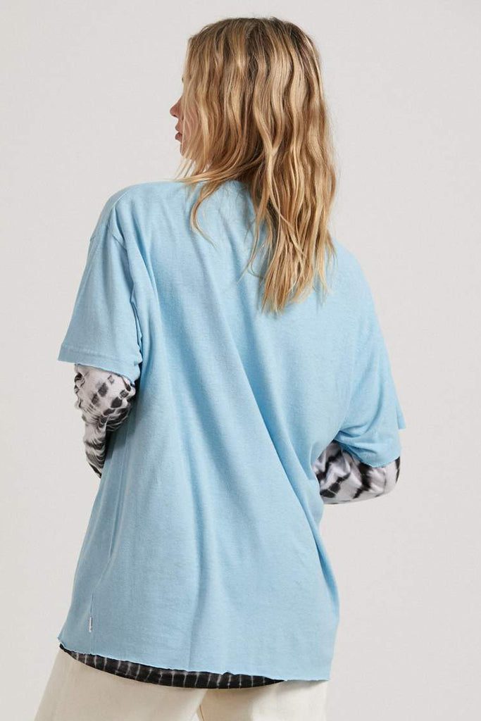 Afends Dixie Hemp Oversized TShirt Sky Blue