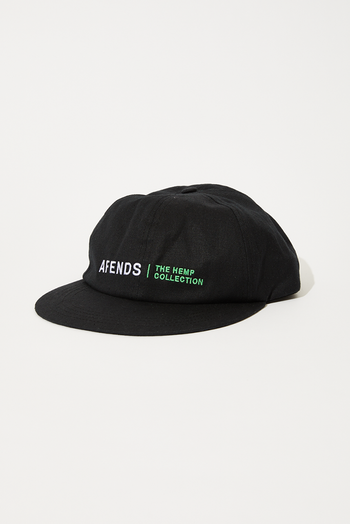 Afends Horizon - Recycled 6 Panel Cap - Black