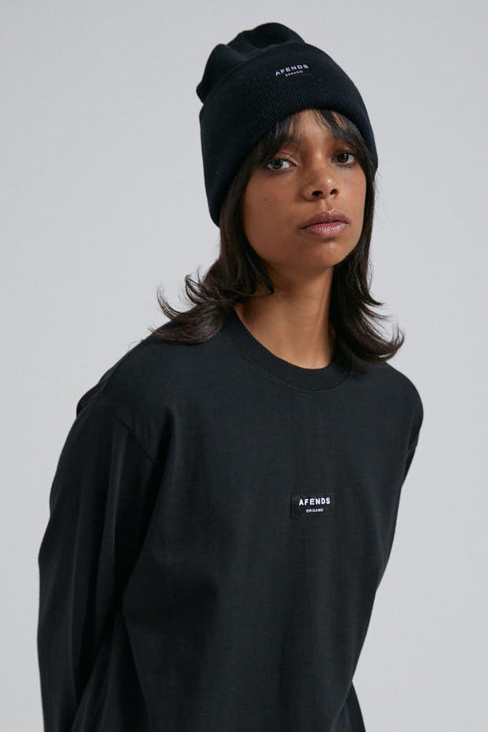 Afends Industry Organic Beanie Black