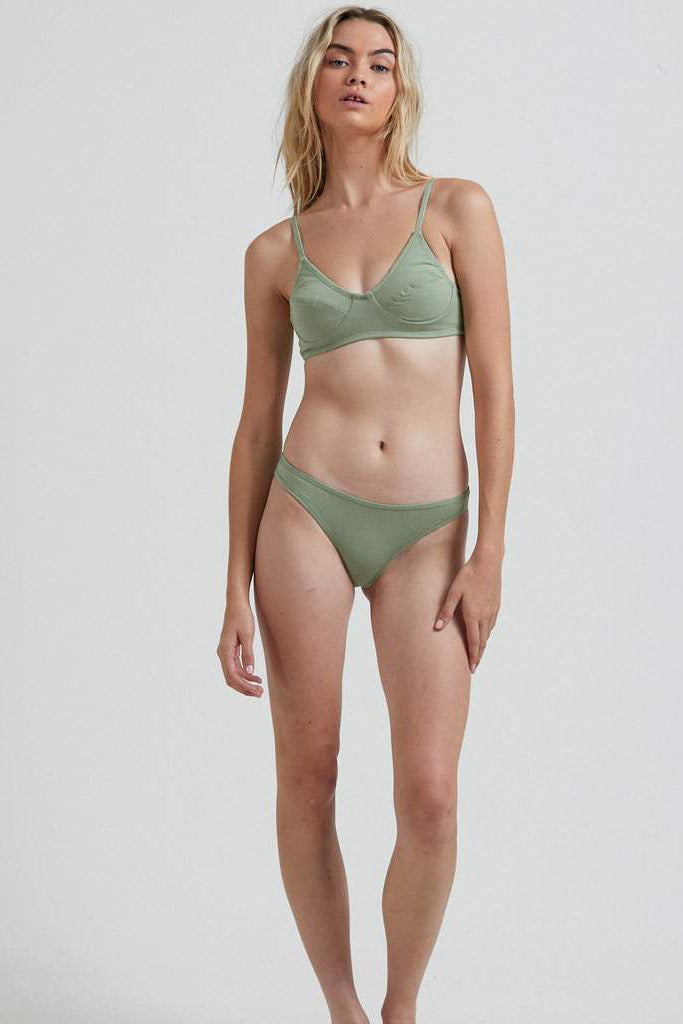 Afends Lolly Hemp Bralette Moss