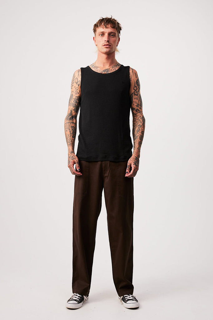 Afends Base - Hemp Singlet - Black