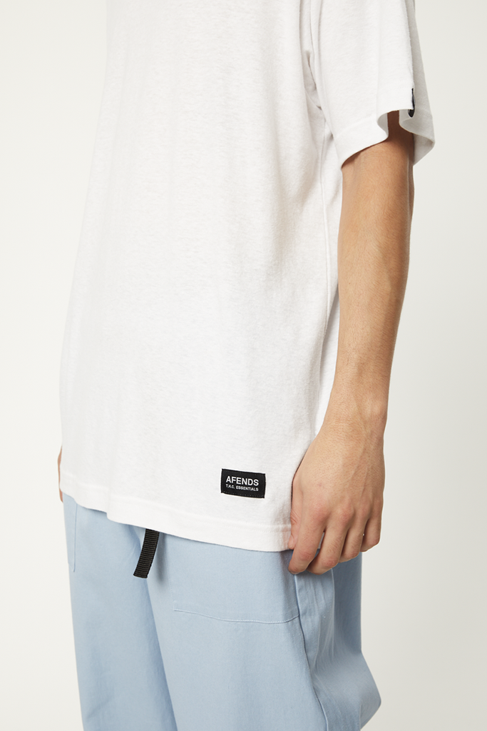 Afends Classic Hemp Retro Fit Tee White