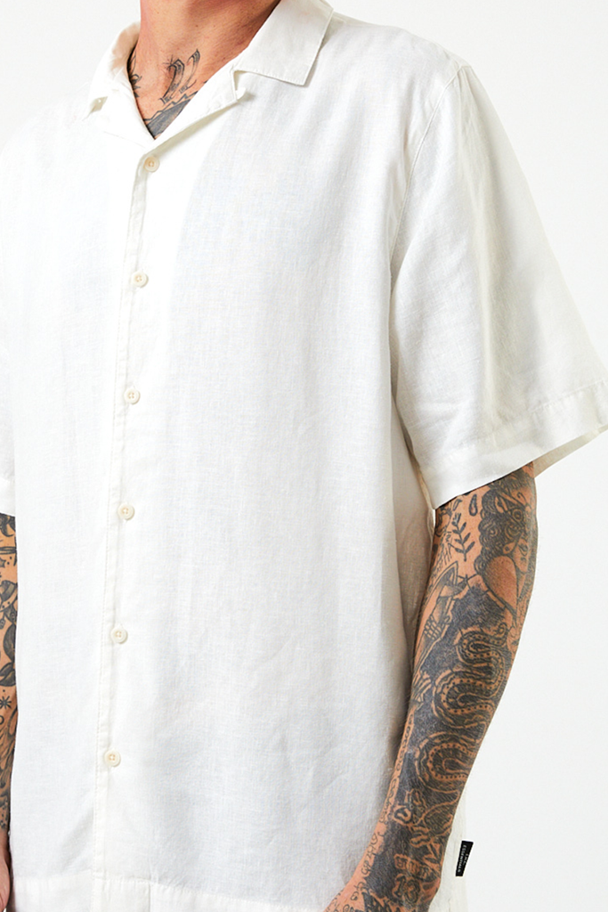 Afends Daily - Hemp Cuban Short Sleeve Shirt - White