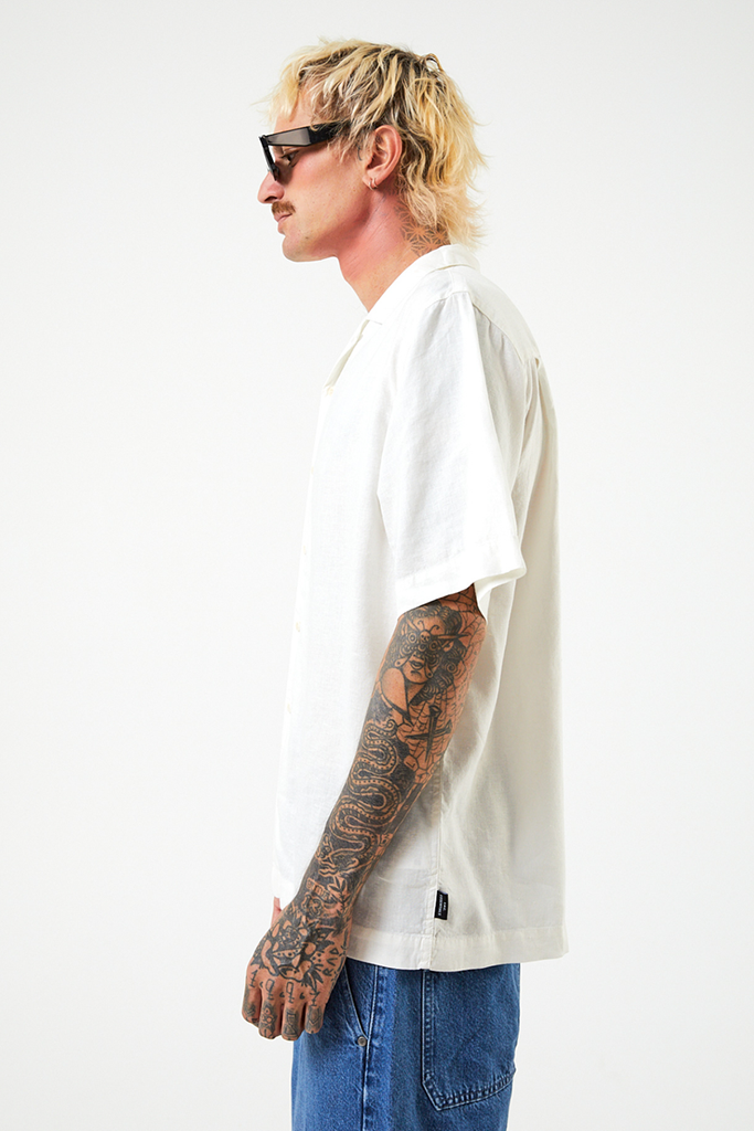 Afends Daily - Hemp Cuban Short Sleeve Shirt - White