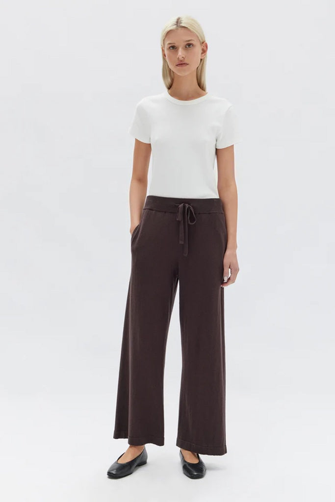 Assembly Cotton Cashmere Wide Leg Pant Chestnut