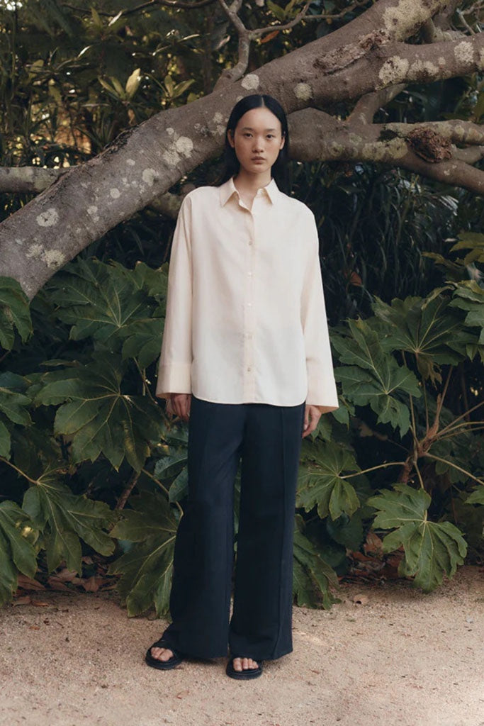 Assembly Kate Silk Linen Shirt Stone