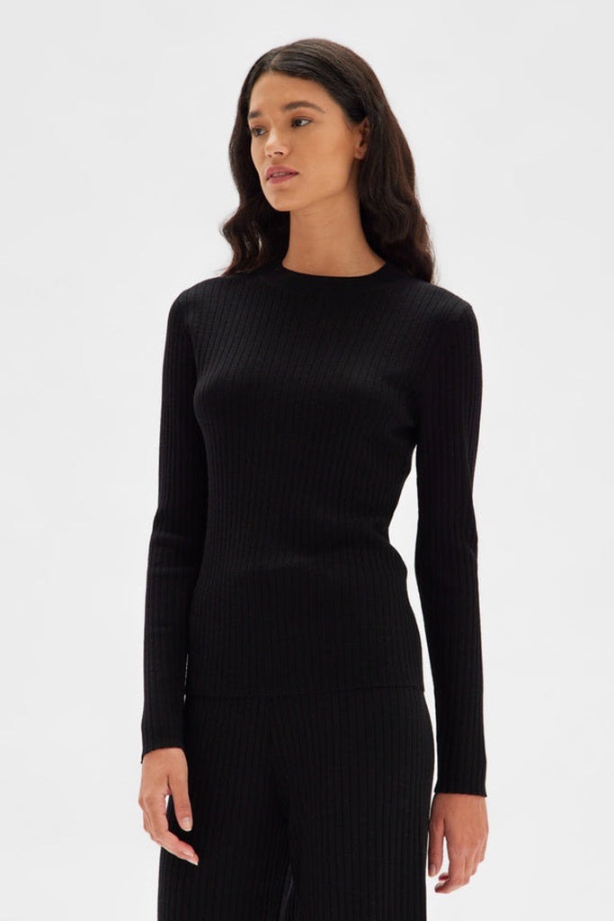 Assembly Mia Long Sleeve Knit Black