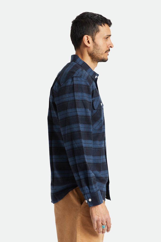 Brixton Bowery Stretch L/S X Flannel Navy - Harry and Her