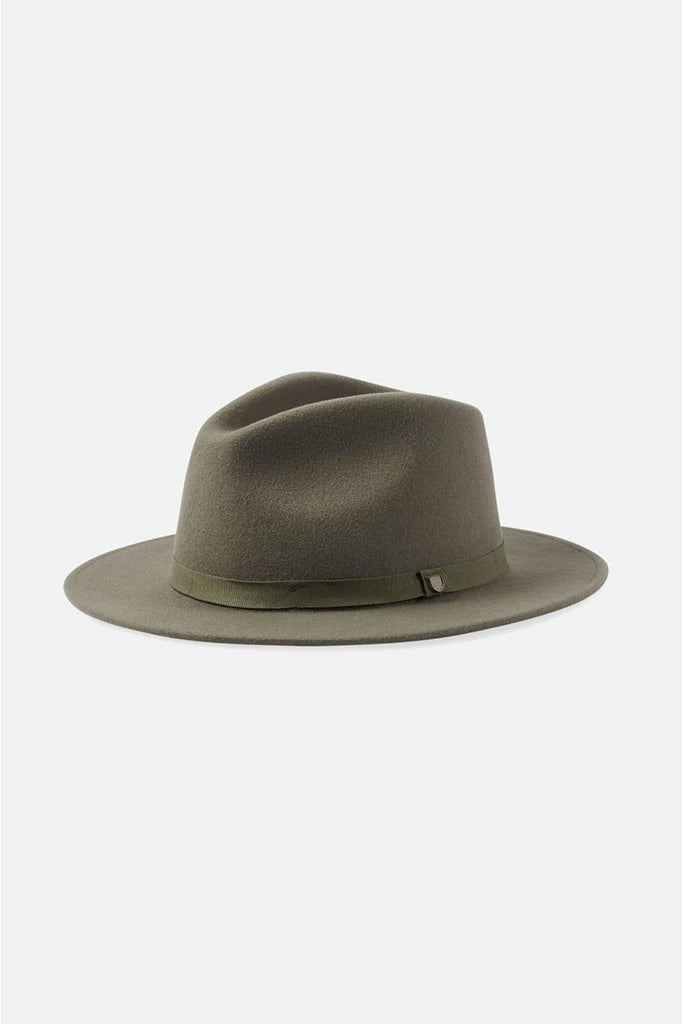 Brixton Messer Packable Fedora Olive Surplus