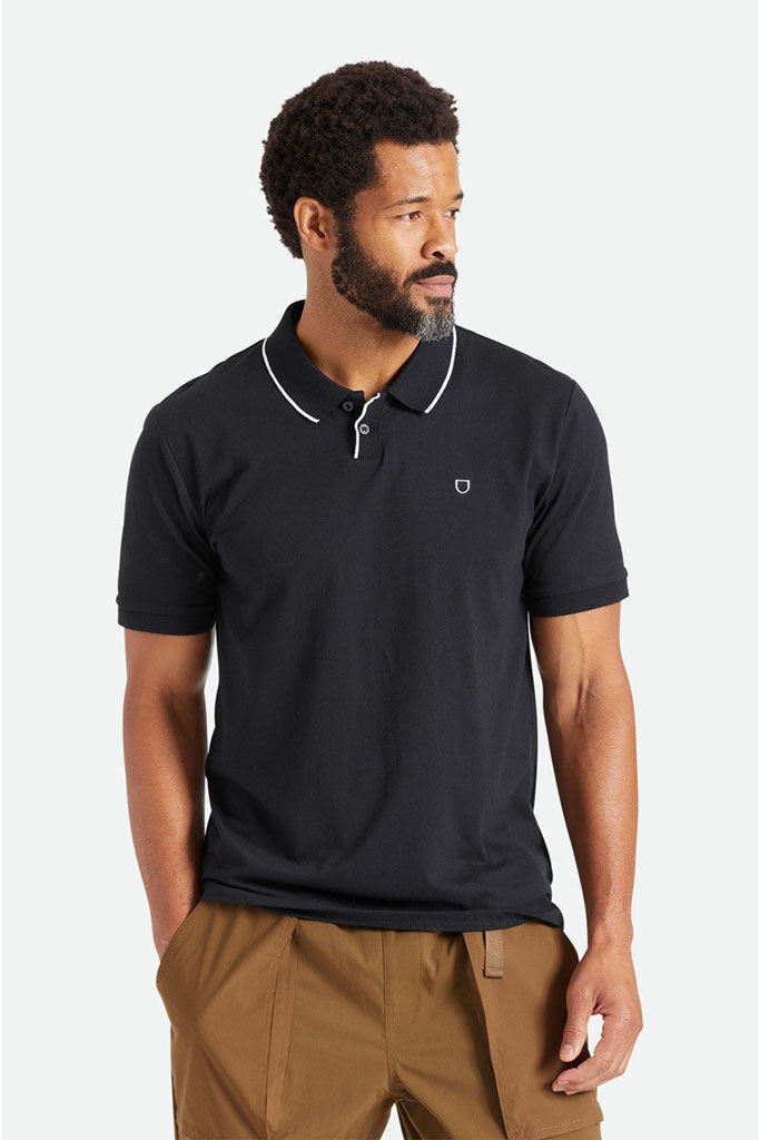 Brixton Proper S/S Polo Knit Black