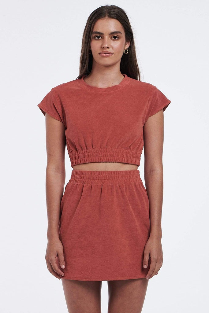 Charlie Holiday Soleil Skirt Rust