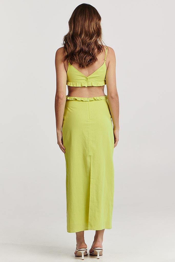 Charlie Holiday Peyton Midi Dress Lime