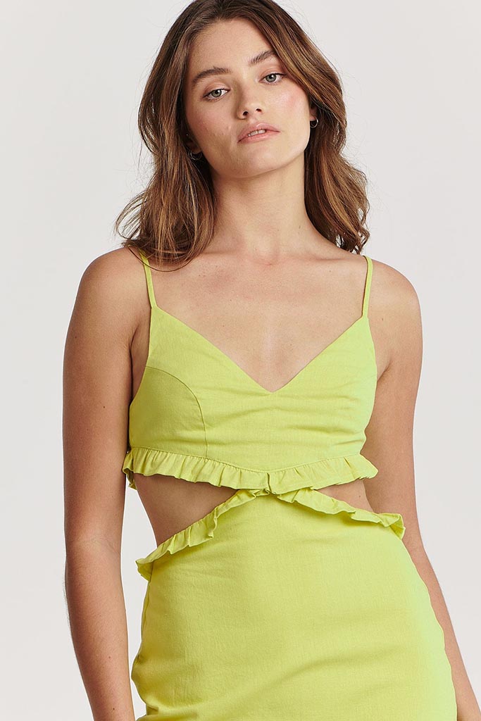 Charlie Holiday Peyton Midi Dress Lime