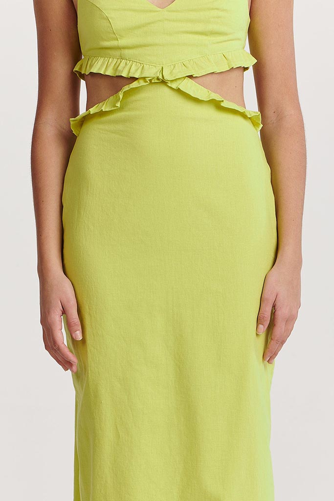 Charlie Holiday Peyton Midi Dress Lime