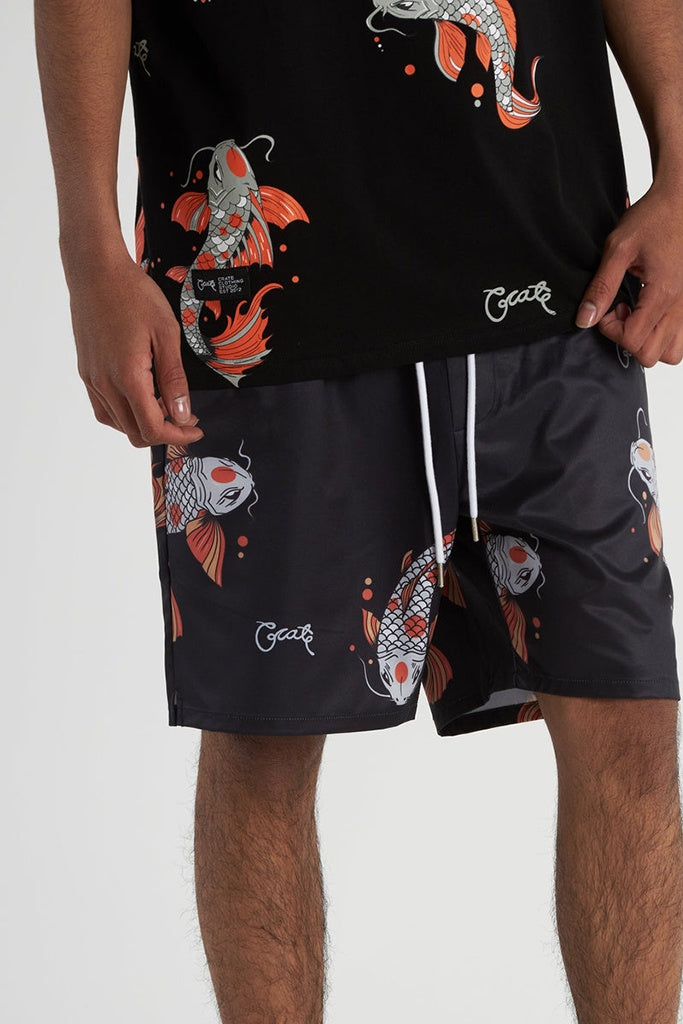 Crate Men&#39;s Koi Fish Swim Shorts Black