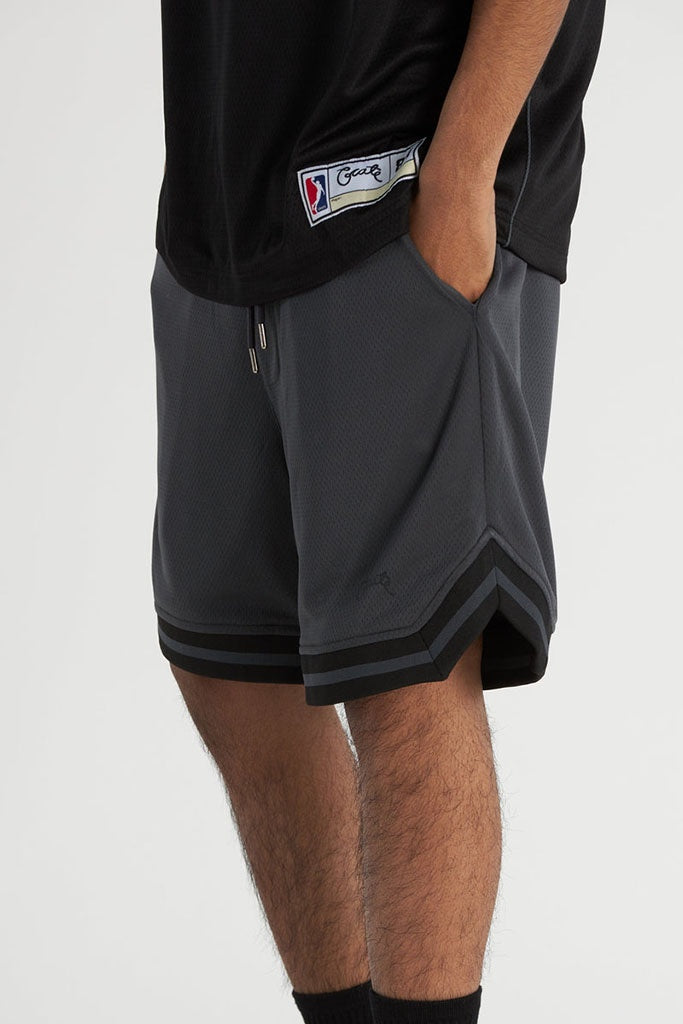 Crate Men&#39;s Reversible Mesh B-Ball Short&#39;s - Black/Dark Grey