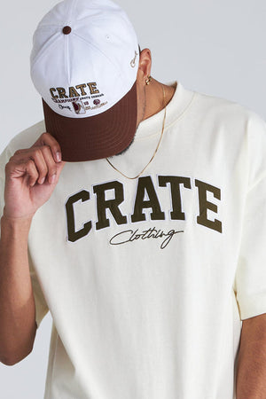 Crate Champions Snap Back Hat White/Brown