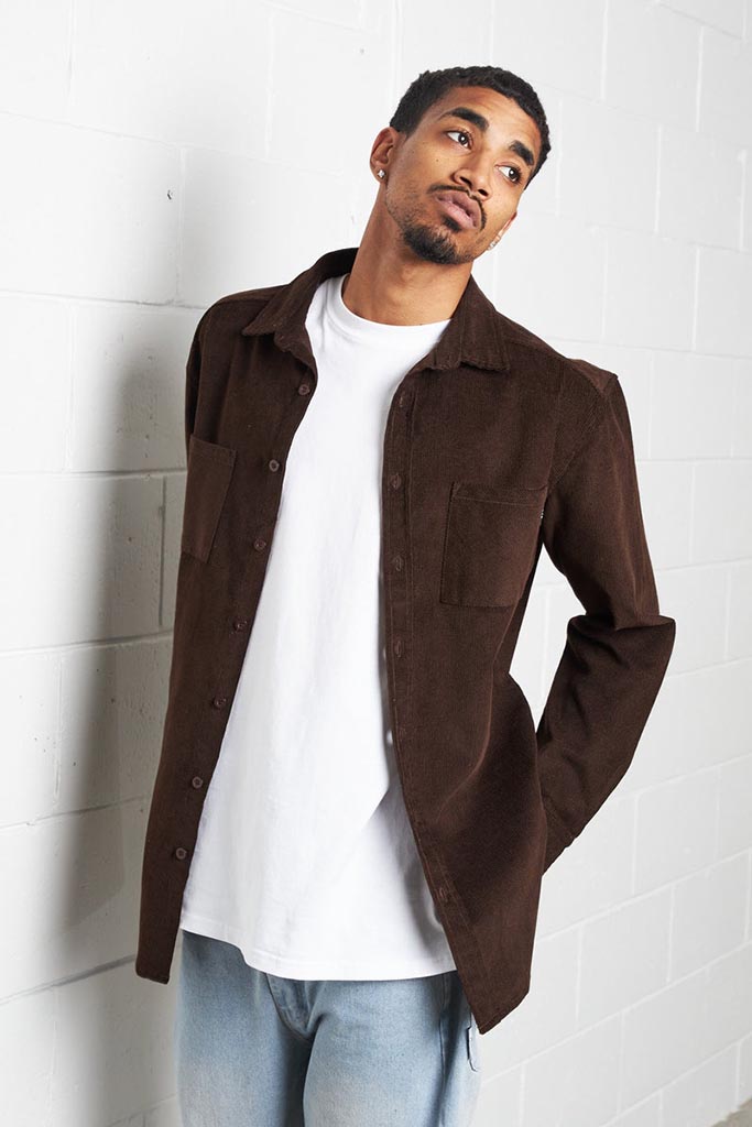 Crate Mason Cord Shirt Brown