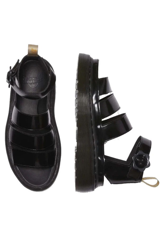 Dr Martens V Clarissa Quad Flwr 3 Strap Sandal Black Oxford