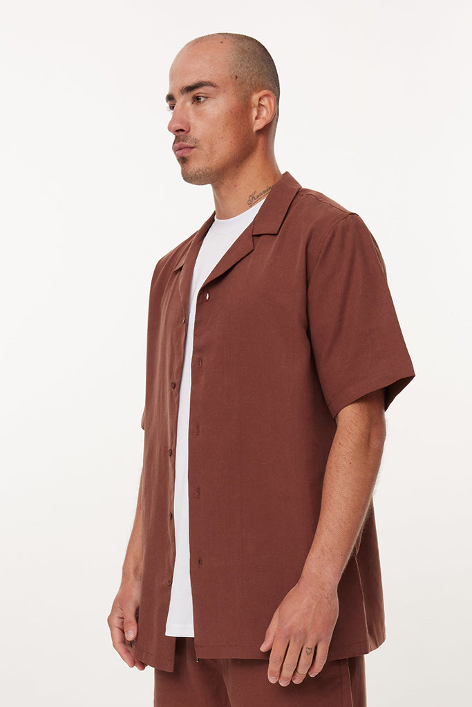 Huffer Dusk Party Shirt Espresso