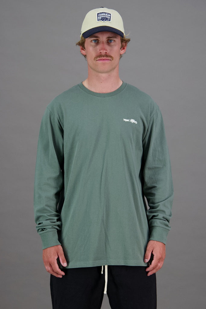 Just Another Fisherman Cruiser LS Tee Green / Snow White