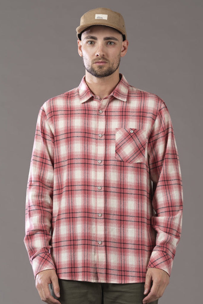 Just Another Fisherman Canal Shirt Salmon Natural Check