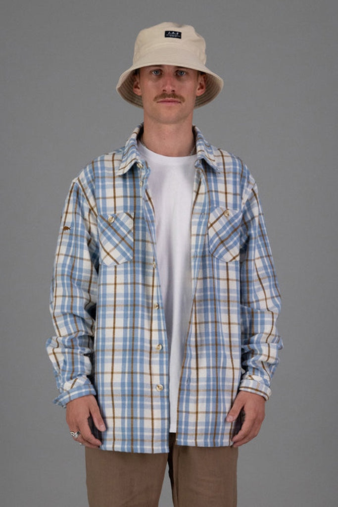 Just Another Fisherman Over And Out Shirt Blue/Ivory Check