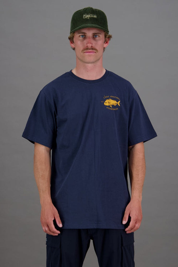 Just Another Fisherman Snapper Logo Tee Navy /  Orange