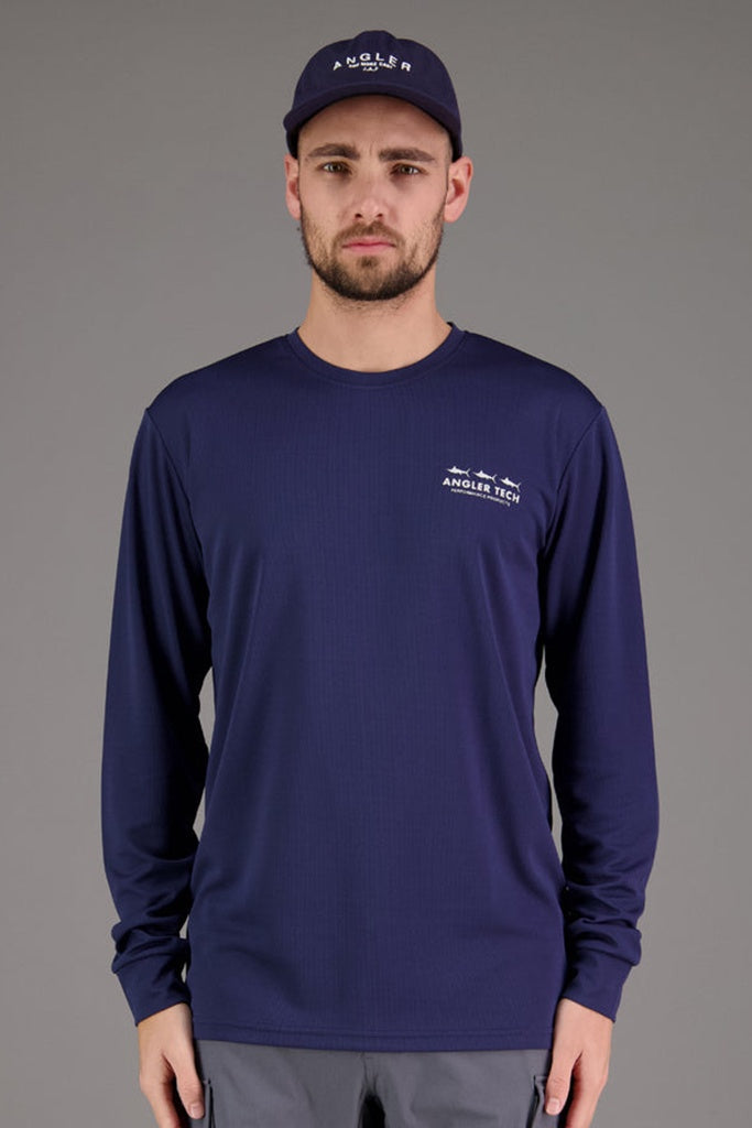 Just Another Fisherman Tech Marlin LS Tee - Navy