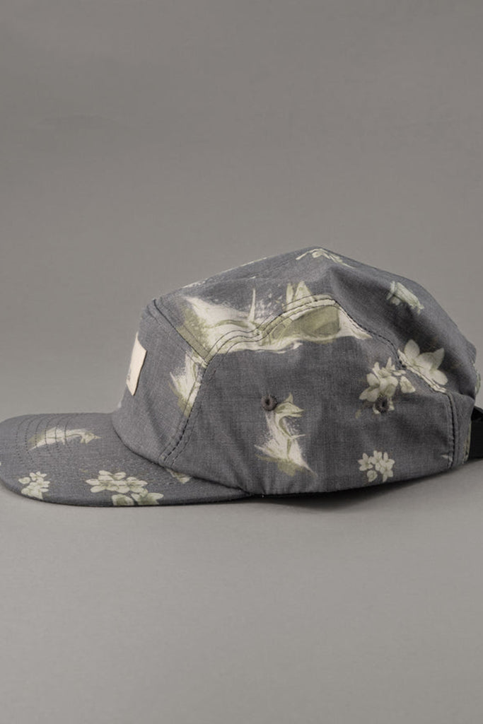 Just Another Fisherman Floral Marlin 5 Panel Cap - Aged Black