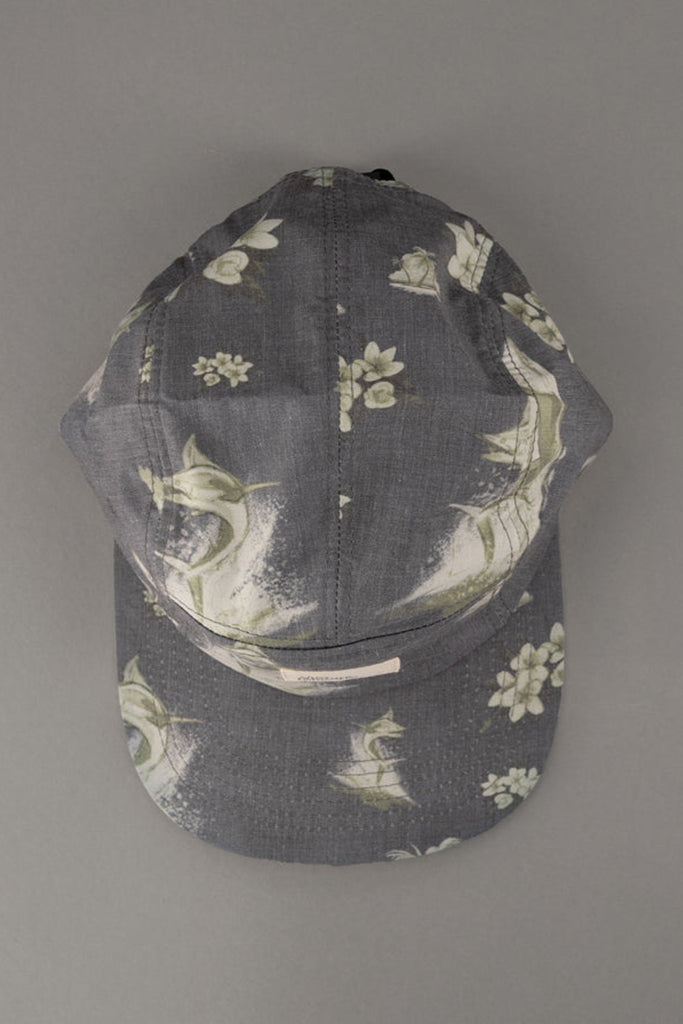 Just Another Fisherman Floral Marlin 5 Panel Cap - Aged Black