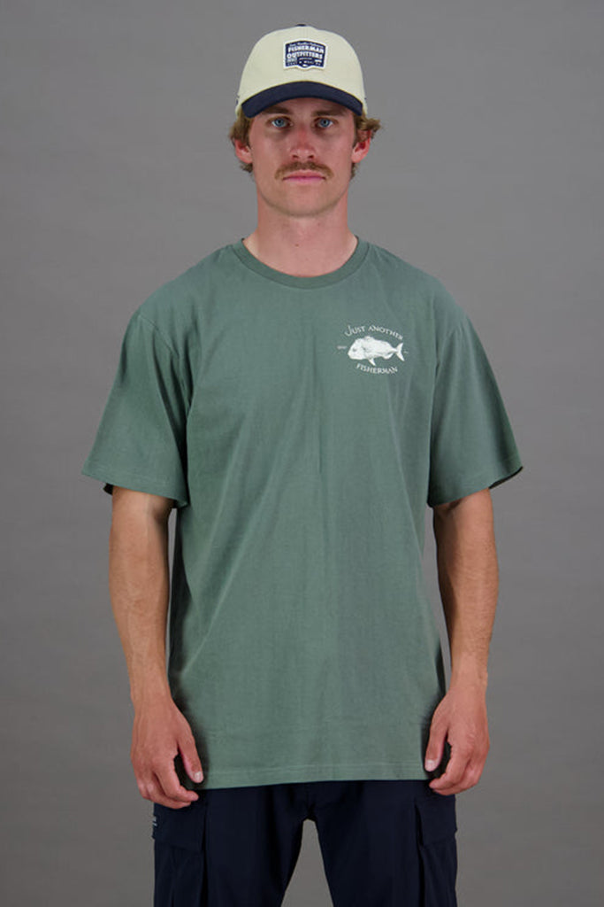 Just Another Fisherman Snapper Logo Tee Green / Snow White