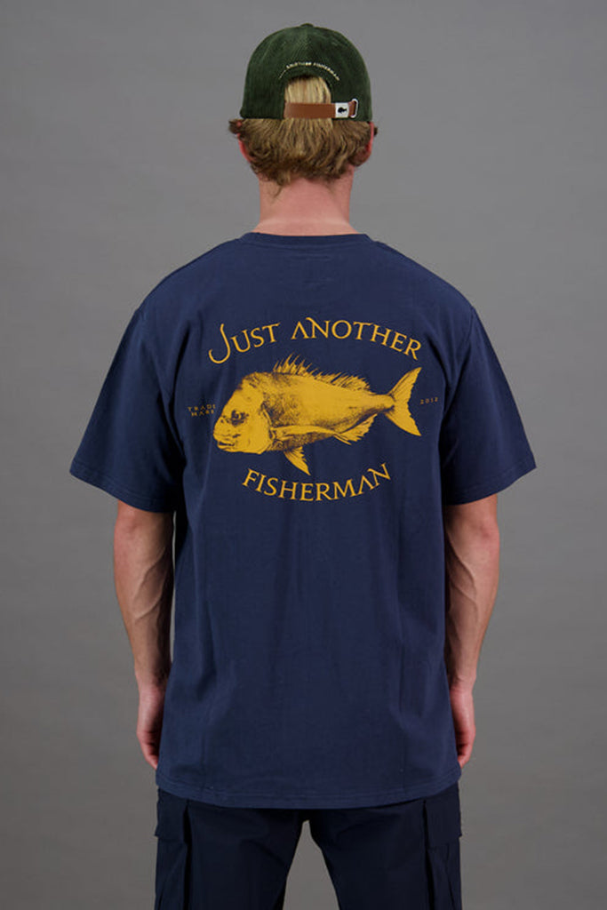 Just Another Fisherman Snapper Logo Tee Navy /  Orange