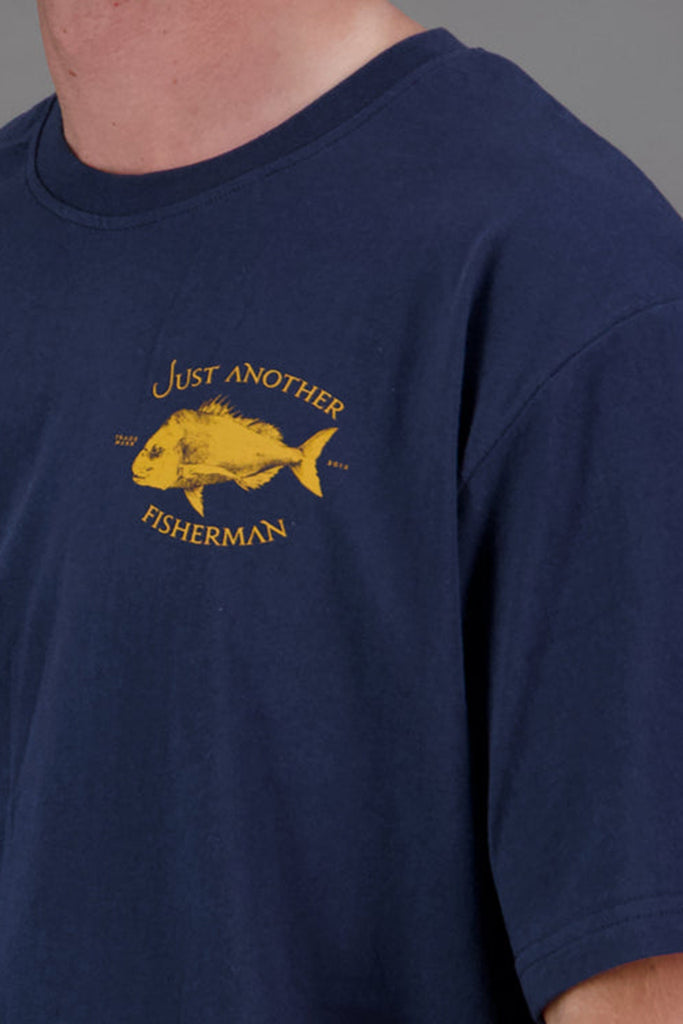 Just Another Fisherman Snapper Logo Tee Navy /  Orange