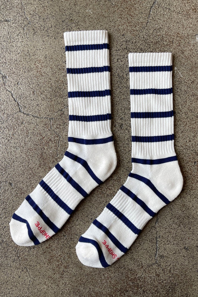 Le Bon Shoppe Extended Striped Boyfriend Socks - Sailor Stripe