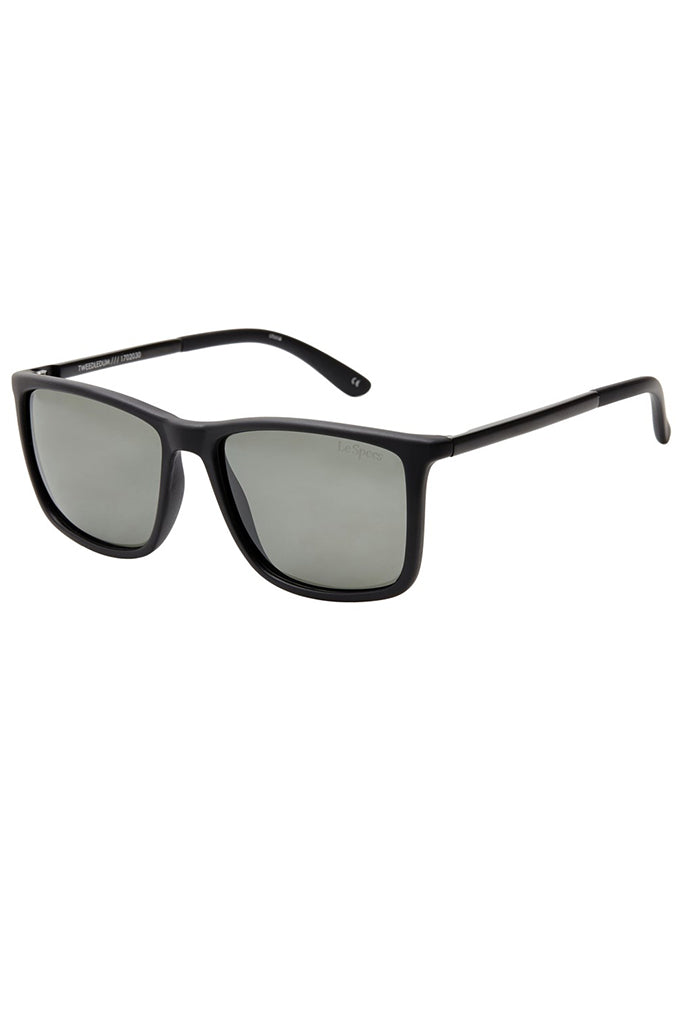 Le Specs Tweedledum Matte Black / Khaki Mono Polarized