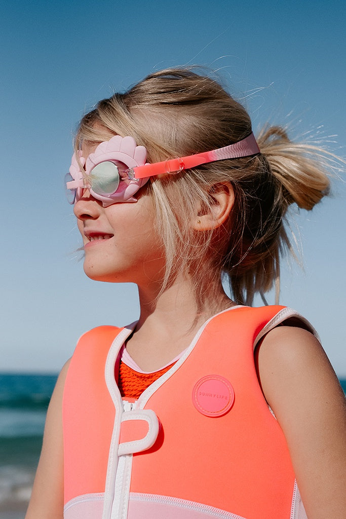 SunnyLife Melody The Mermaid Mini Swim Goggles Neon Strawberry