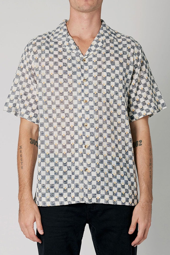 Rollas Bowler Check Shirt Light Blue