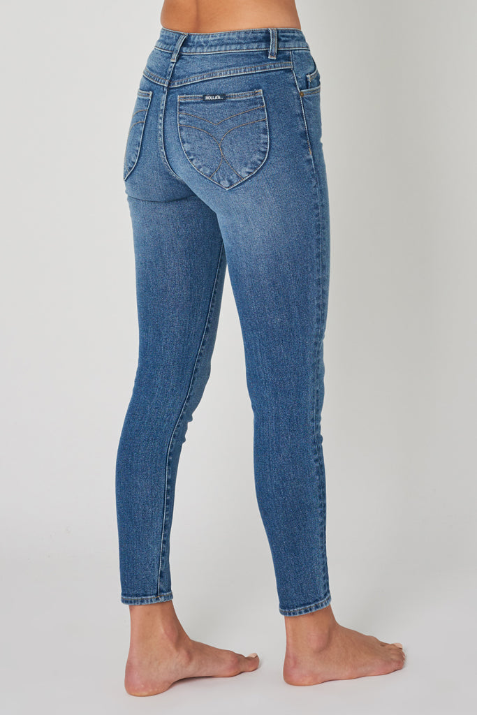 Rollas Mid Rise Skinny Westcoast Ankle Natalia Blue