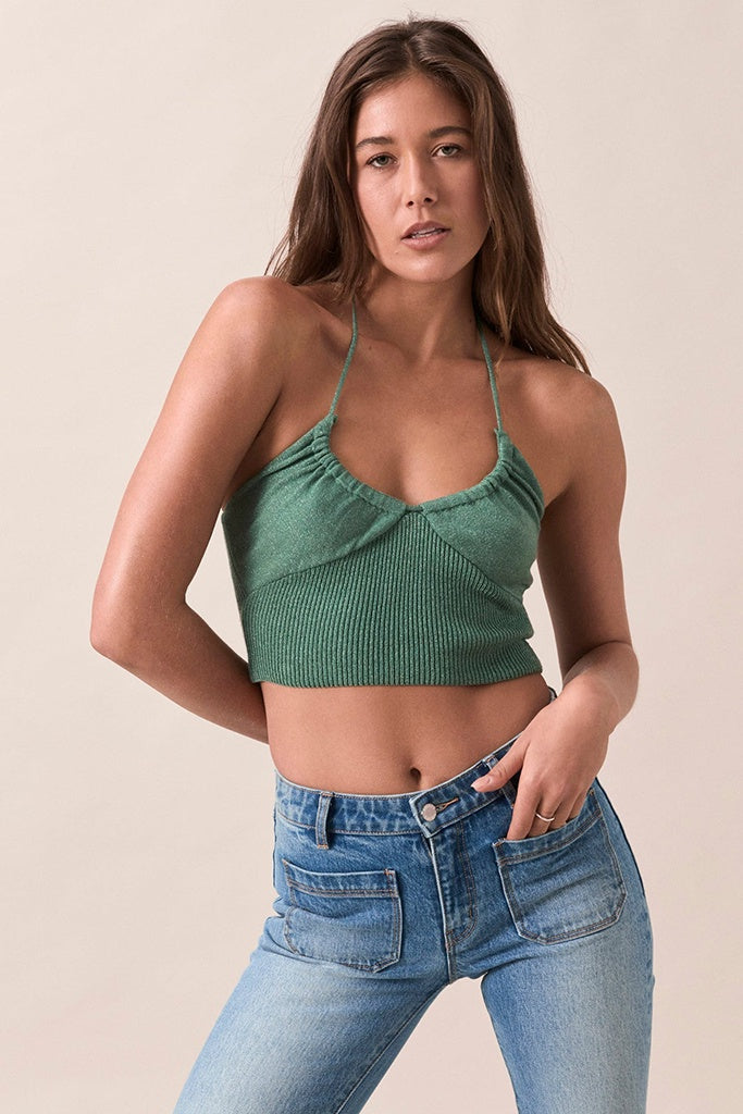 Rollas Phoebe Knit Cami Emerald