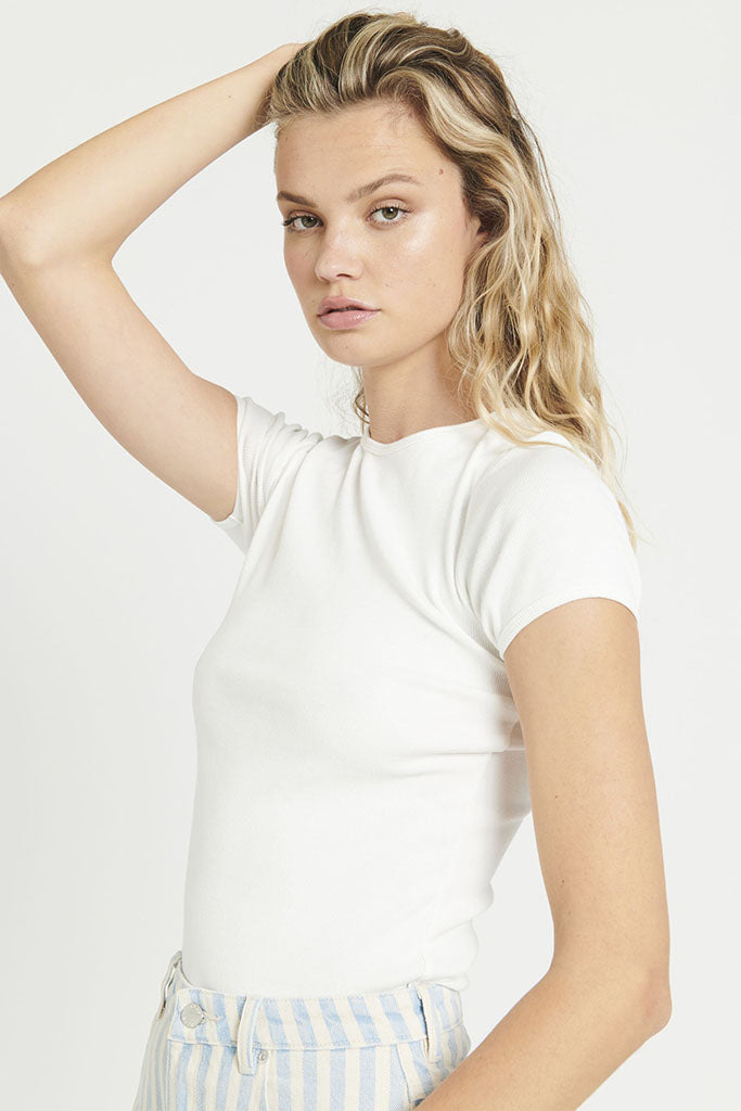 Rollas Baby Rib Tee White